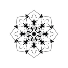 black and white flower