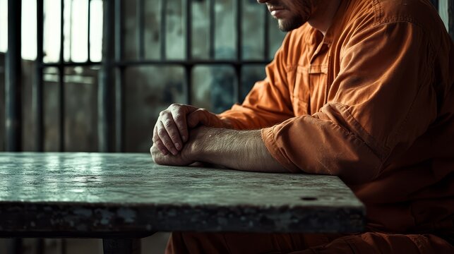 detention prisoner at table