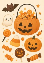Cute Halloween candy wallpaper