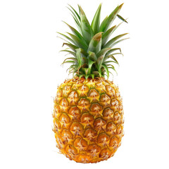 Single pineapple, vibrant yellow-gold skin, sharp green leaves (1)