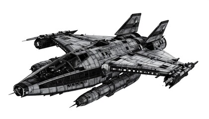 Futuristic spacecraft, detailed design