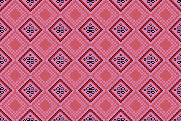 Subtle and Elegant Geometric Diamond Pattern with Traditional Small Floral Embellishments