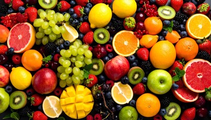 Colorful fruit assortment