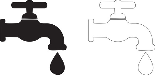 faucet with drop of water
