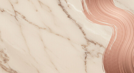 Obraz premium Background rose gold brush stroke on marble background texture design for luxury aesthetic art