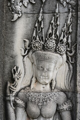 Detail of a Decorative Wall Motiff at Angkor Wat in Cambodia