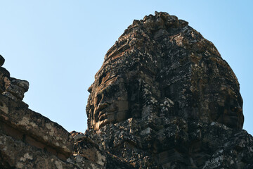 A Decorative Tower at Bayan in Angkor Thom in Siem Reap, Cambodia