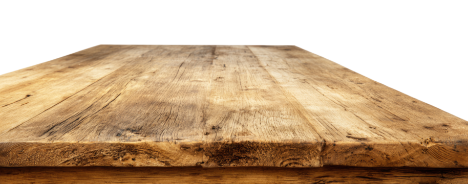 Close-up of a rustic wooden table top