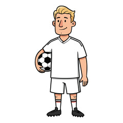 soccer player holding a ball