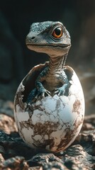 Baby Dinosaur Hatching from Egg