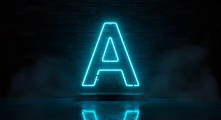 glowing neon alphabet A