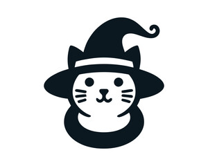 Halloween Cat Witch Vector Graphic Illustration