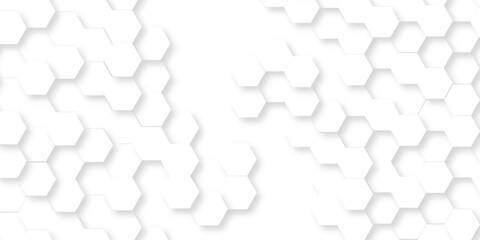 White Hexagonal Background. Luxury White Pattern. Futuristic abstract honeycomb mosaic white background. geometric mesh cell texture. modern futuristic wallpaper.	