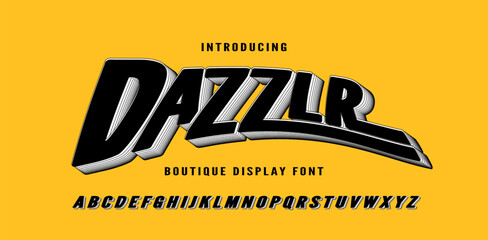 Vintage Bold Font. Fat font with unique style. Regular Uppercase. Editable vector lettering. Poster design, typography, and other graphic design needs. 	
