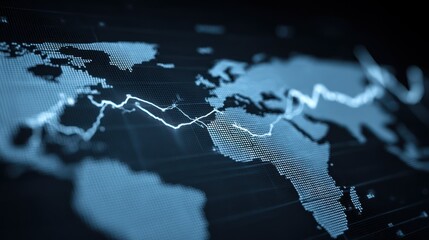 Global economy graph showing declining trends