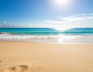 Fototapeta premium Sunny beach scene with turquoise water