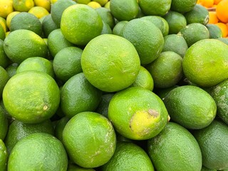 fresh local oranges in the local market stall