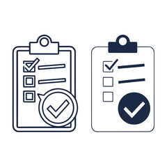 
a clipboard with check marks and a check mark