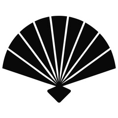 black fan on white background