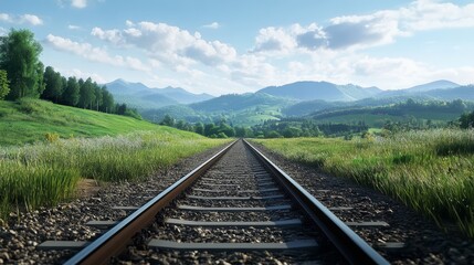 Fototapeta premium passenger rail road track