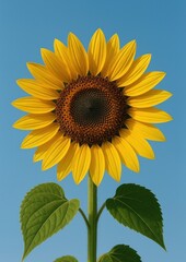 Fototapeta premium Vibrant sunflower against clear sky