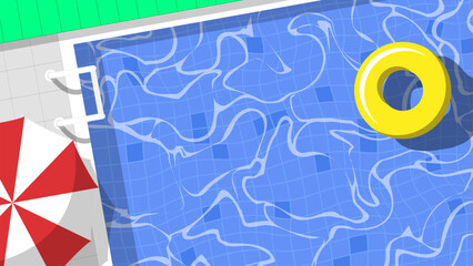 top view of summer swimming pool background