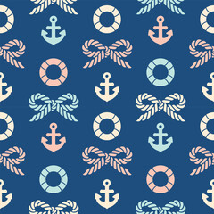 Description: Seamless pattern with cute anchors, ideal for maritime-themed wrapping paper, summer party decorations, or nautical apparel with whimsical charm