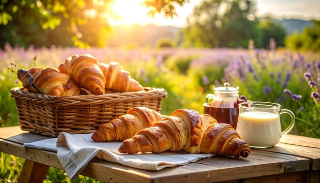 Fresh pastries on a picnic table