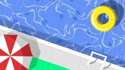 top view of summer swimming pool background