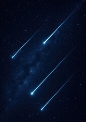 Stunning meteors illuminate night sky.