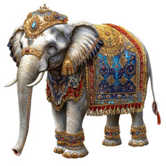 circus elephant statue isolated on white