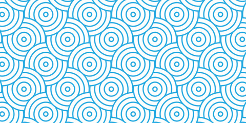 Blue fabric textile seamless stripe create retro line pattern background. Minimal blue fabric textile Overlapping Pattern diamond geometric wave abstract circle wave line. 