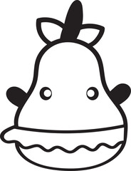 Cute Cartoon Chick Mascot Vector - Baby Bird Outline Simple Design