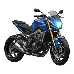 Blue Motorcycle Illustration