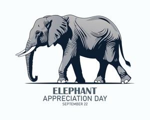 vector graphic of elephant appreciation day good for elephant appreciation day celebration. flat design. flyer design.flat illustration.