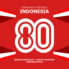 Red and White Background 80 Years of Indonesian Independence Day 2025