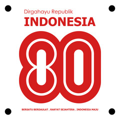 Red and White Background 80 Years of Indonesian Independence Day 2025