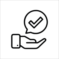 Approval Hand Icon Vector Illustration Symbolizing Agreement, Acceptance, and Positive Feedback