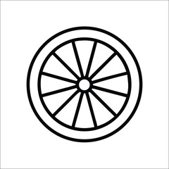Wheel Icon Vector Illustration Symbolizing Movement, Transportation, and Circular Motion