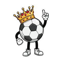 Soccer Ball King with Crown