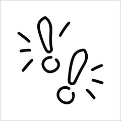 Exclamation Marks Icon Vector - Attention Symbol for Alert and Notification Design