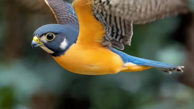 Captivating flight sequences of the nankeen kestrel with its vibrant blue and orange plumage