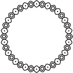 Geometric Circular Frame with Repeating Diamond and Dot Elements – Abstract Symmetrical Border Design, Modern Minimal Line Art for Decorative Ornaments, Logo Templates