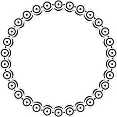 Editable Decorative Line Art Vector for Logo, Label, Invitation, or Packaging – Optical Motif with Concentric Circles and Curved Accents – Monochrome Boho Symbol Isolated on Transparent Background