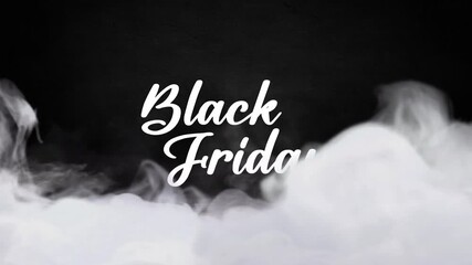 Black Friday Promo Animated Text with Smoke Effect on Dark Background
