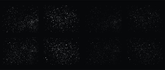 Isolated set of falling snowflakes background