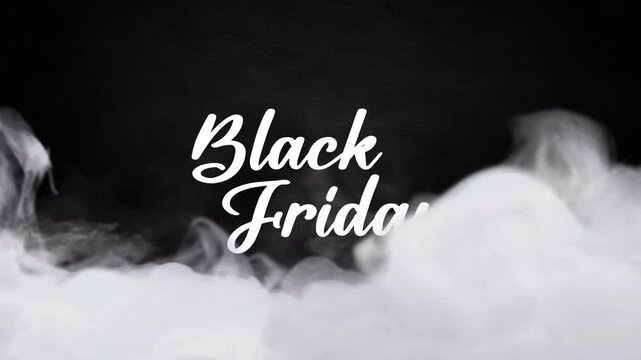 Black Friday Promo Animated Text with Smoke Effect on Dark Background
