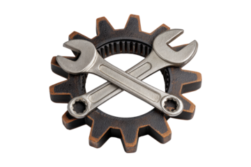 Tools and gears workshop industrial scene