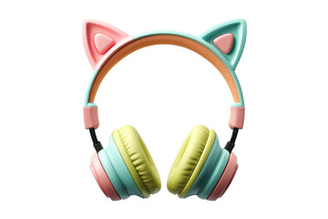 Fun close-up of colorful cat ear headphones