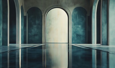 Contemporary interior with copy space on wall. Generative Ai